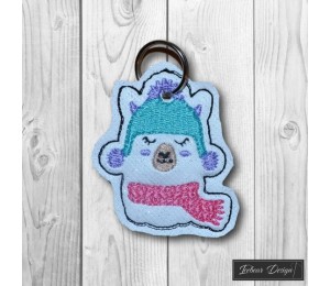 Stickserie - Winter Lama inkl. Anhänger, Postkarte und Puschen Datei